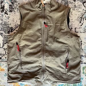 Orvis Olive Green and Red Accent Vest